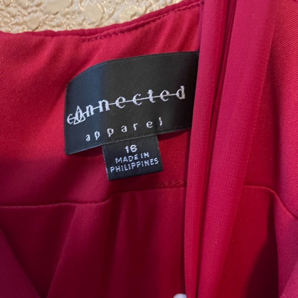 Red Dress with Satin - Picture 3 of 3